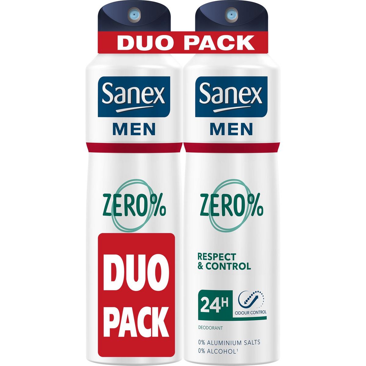 SANEX Zéro % Déodorant spray pour homme 24h 2x200ml