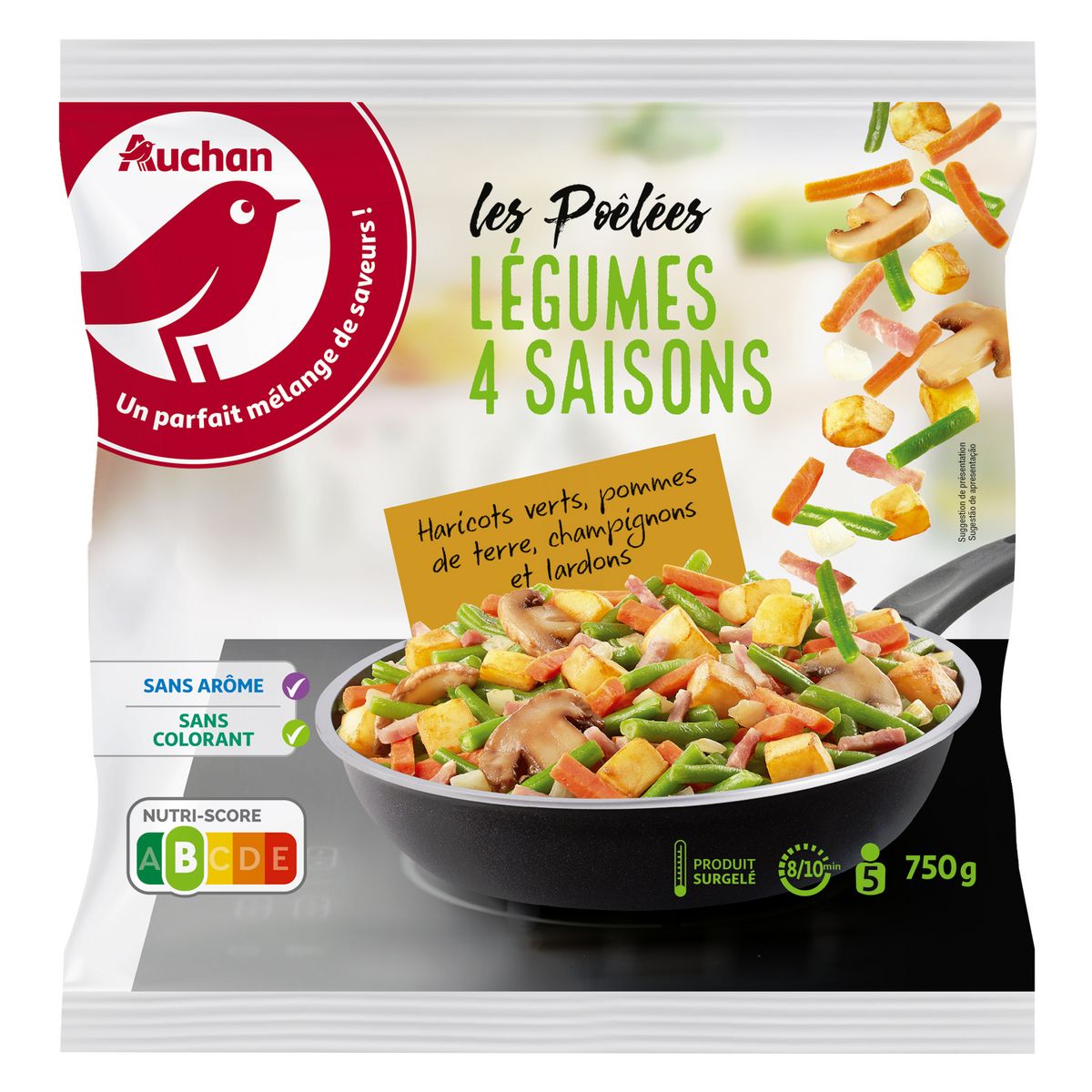 AUCHAN Poêlée 4 saisons 5 portions 750g