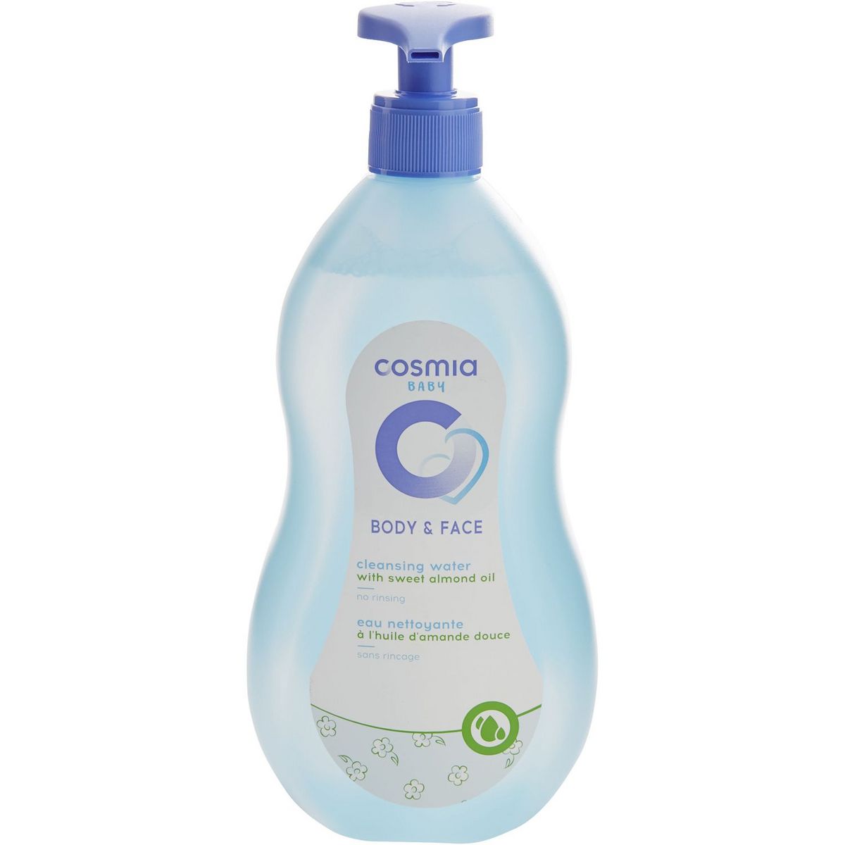 COSMIA BABY Eau nettoyante corps et visage à l'huile d'amande douce 750ml