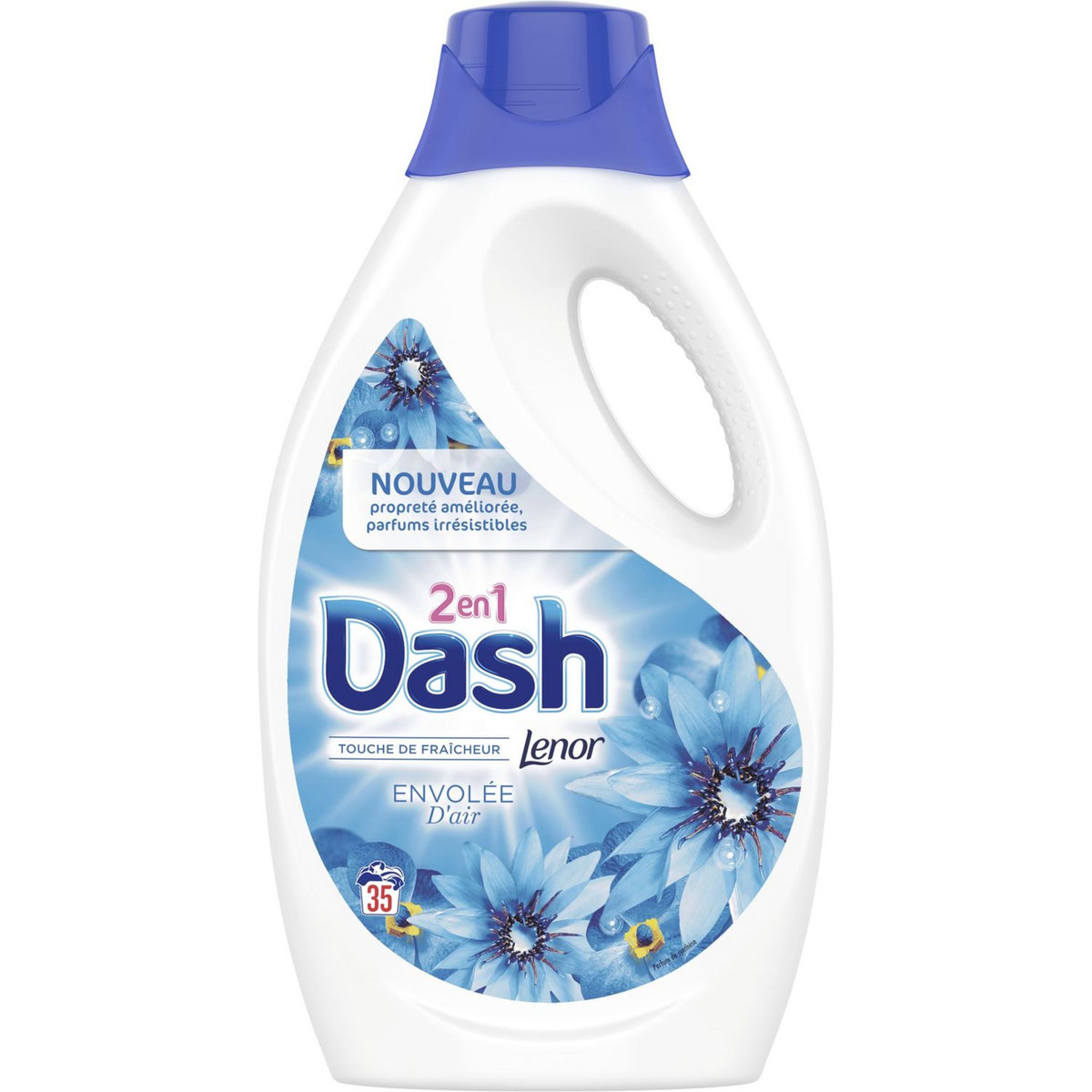 DASH Lessive liquide envolée d'air fraîcheur Lenor 35 lavages 1,925l ...