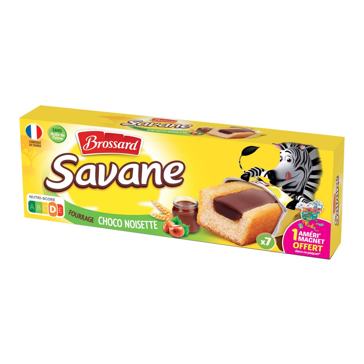 SAVANE Gâteaux fourrage cacaoté noisette, sachets individuels 7 gâteaux 175g