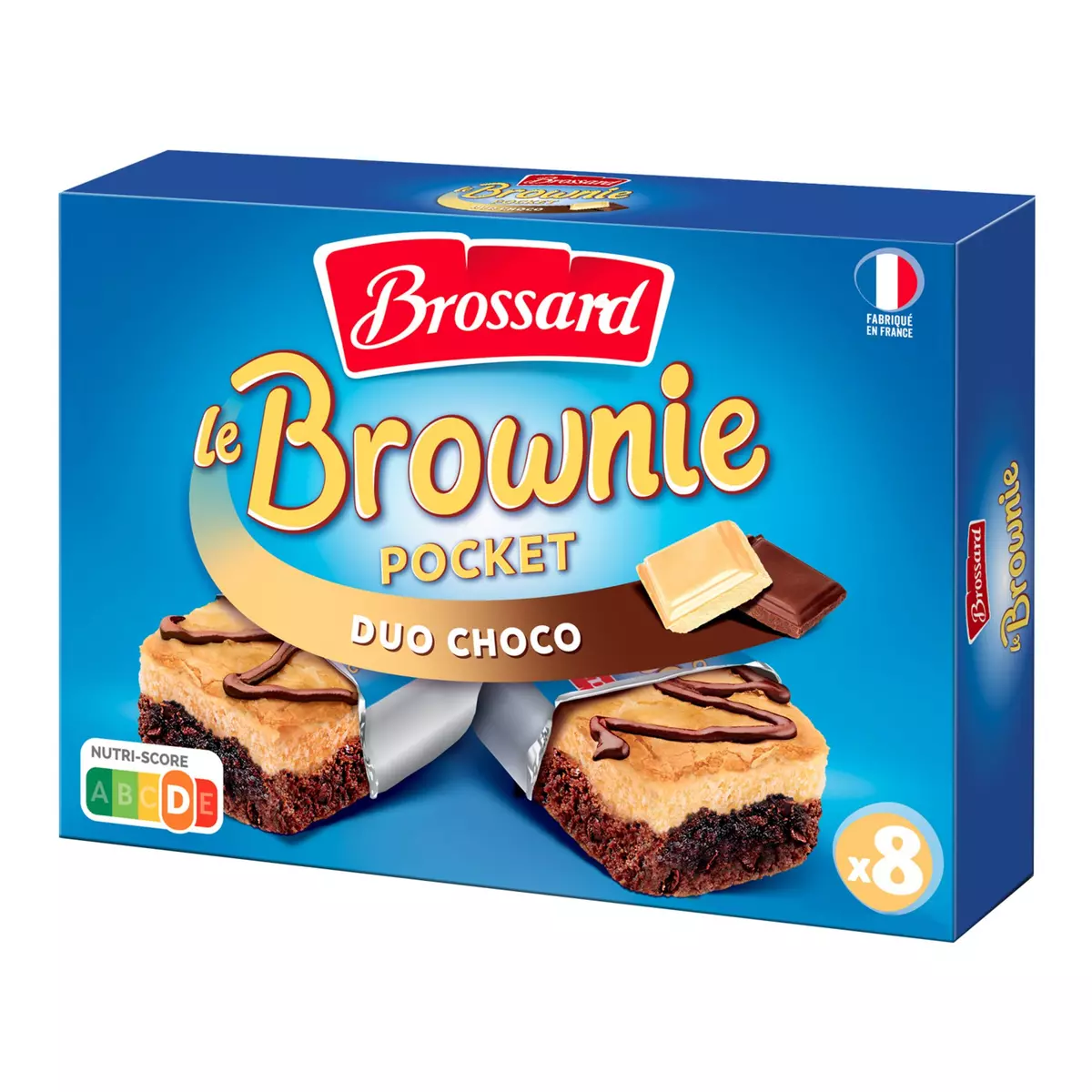 BROSSARD Brownie duo de chocolats, sachets individuels 8 gâteaux 240g
