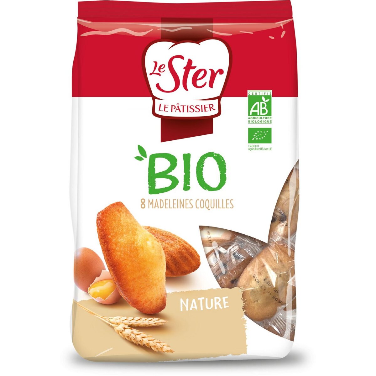 LE STER Le Ster 8 Madeleines coquilles natures bio, sachets individuels 200g 8 madeleines 200g