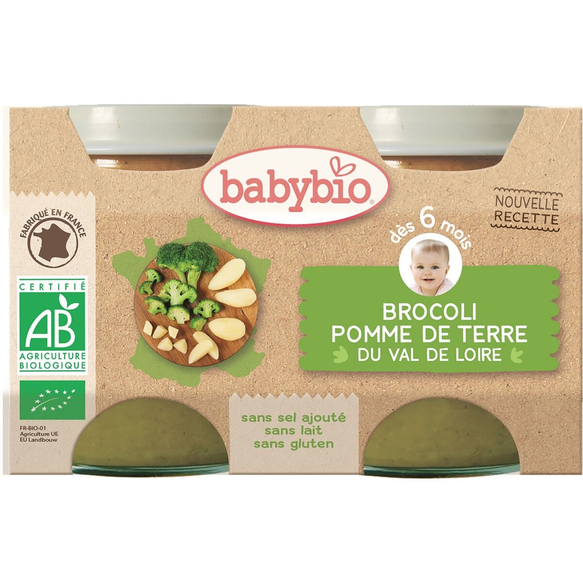 BABYBIO Petit pot brocoli pomme de terre bio dès 6 mois 2x130g