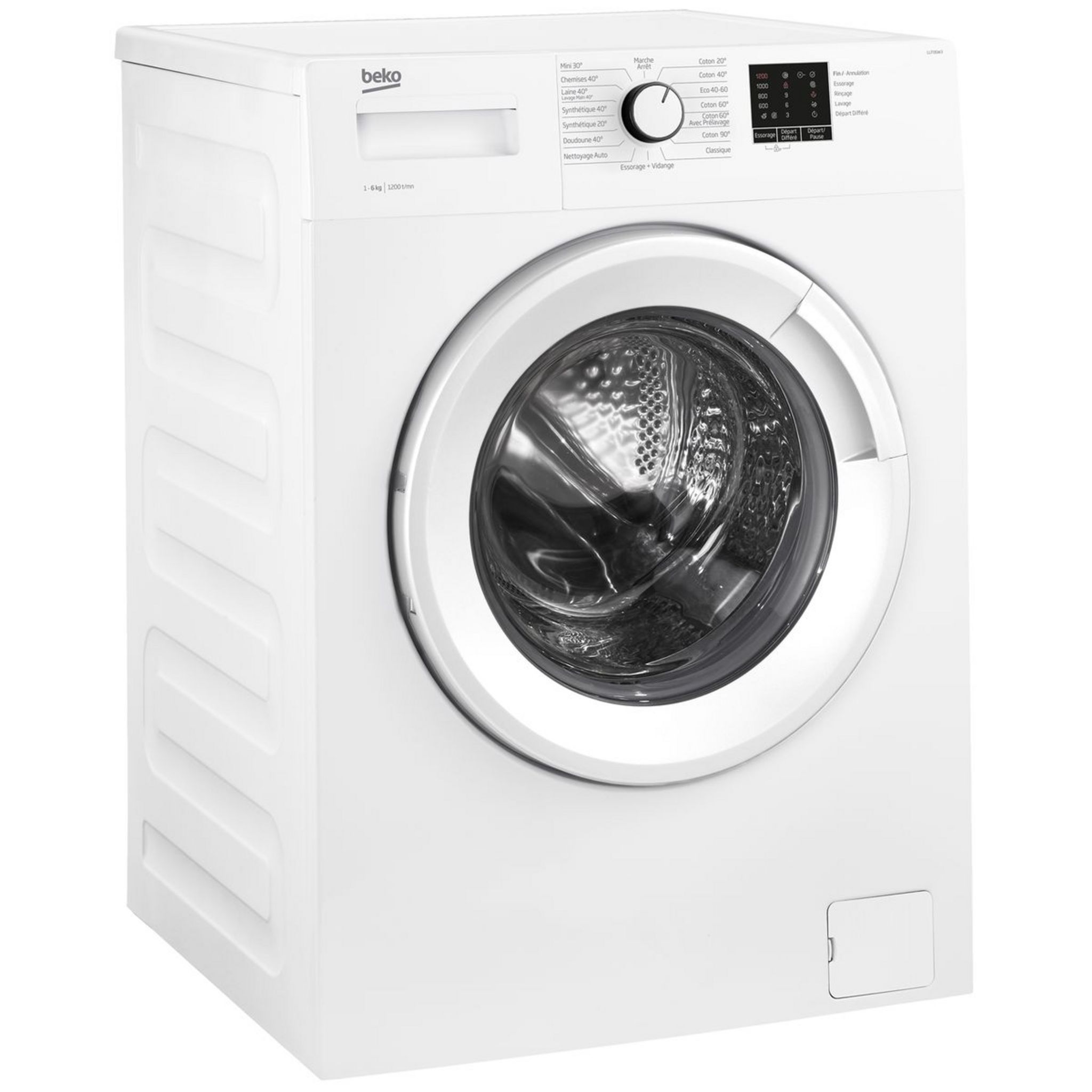 Voir la diapositive 3 : BEKO Lave linge hublot LLF06W3, 6 kg, 1200 T/min