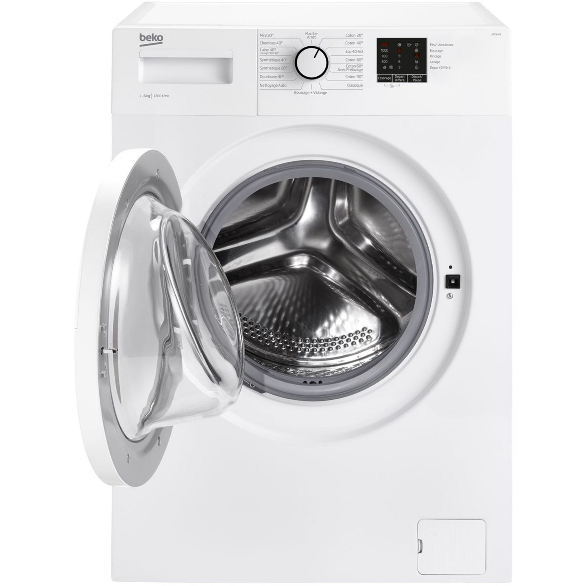 Voir la diapositive 6 : BEKO Lave linge hublot LLF06W3, 6 kg, 1200 T/min