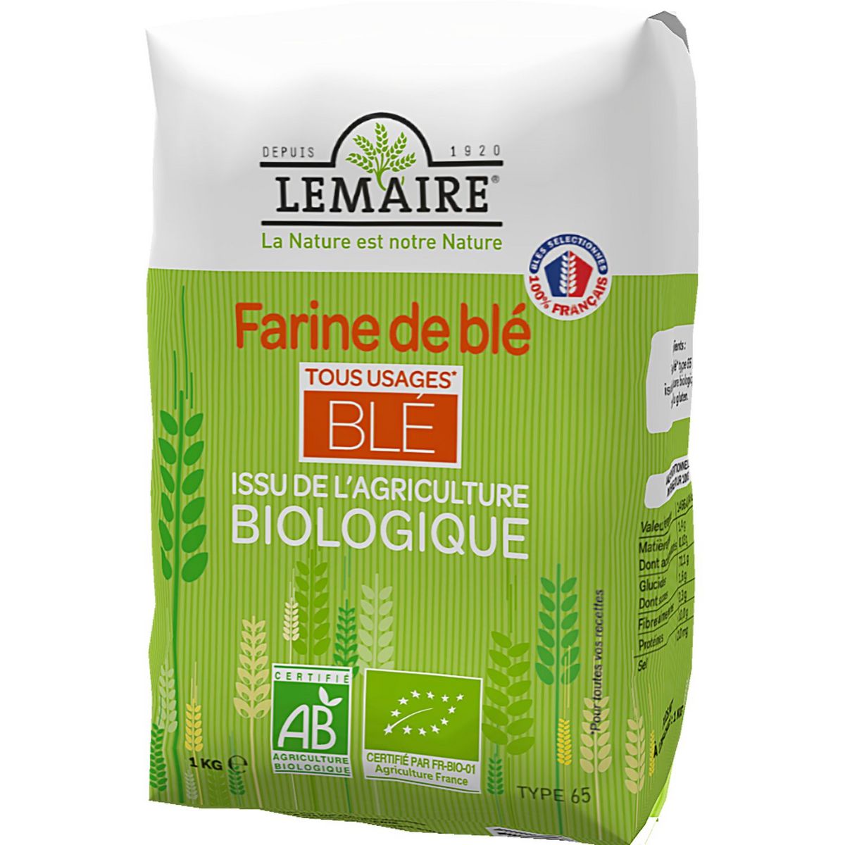 LEMAIRE Farine de blé bio T65 1kg