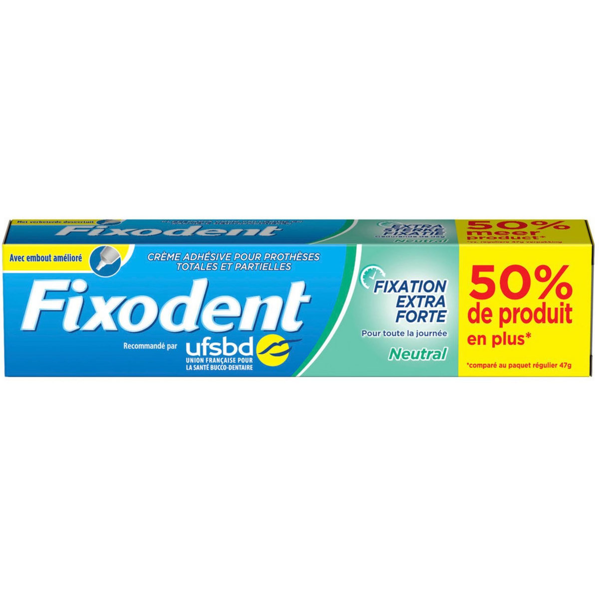 FIXODENT Crème adhésive pour prothèses fixation extra-forte 70,5g pas ...