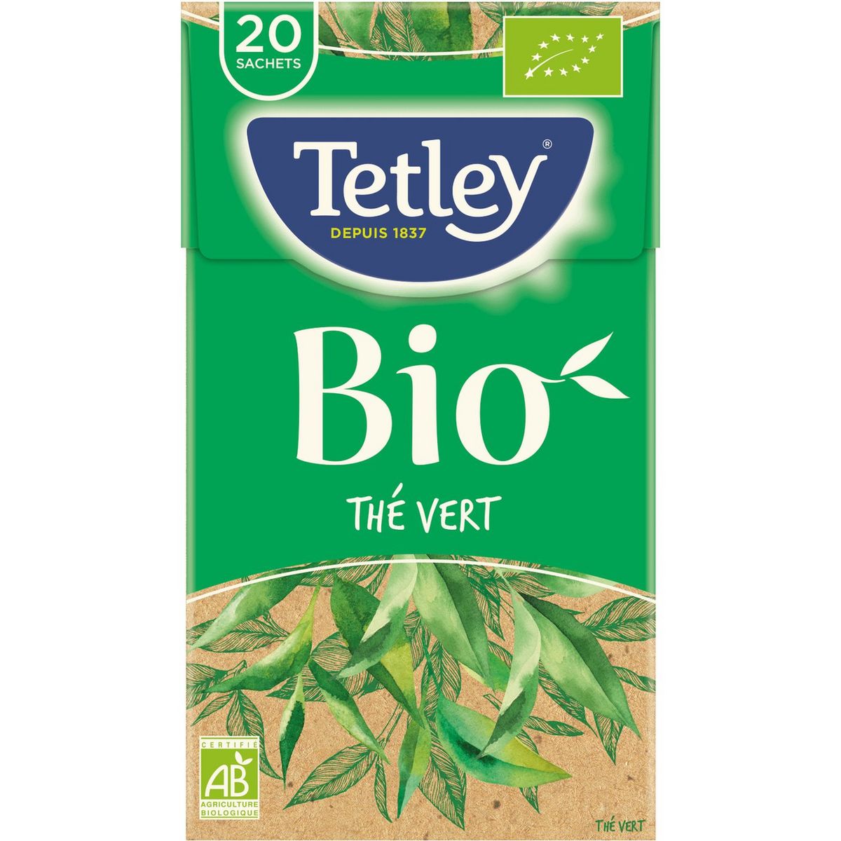 TETLEY Thé vert bio 20 sachets 40g