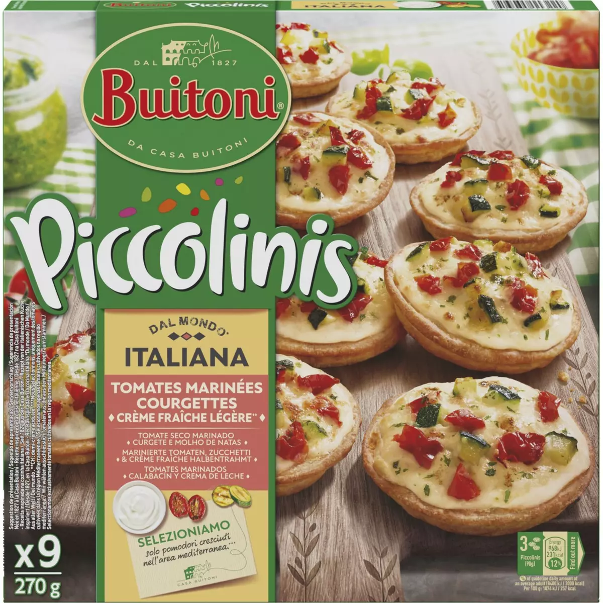 BUITONI Piccolinis mini pizza Italienne 9 pièces 270g