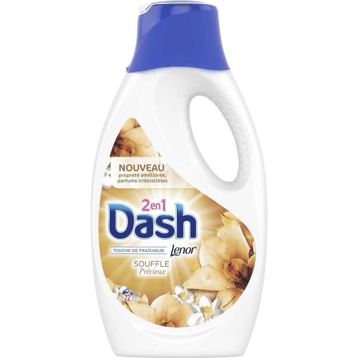 DASH Lessive liquide souffle précieux fraîcheur Lenor 22 lavages 1,21l