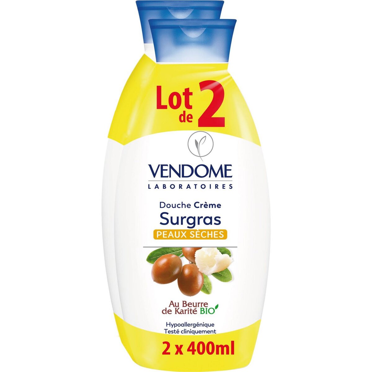 VENDOME Gel douche surgras au beurre de karité 2x400ml pas cher Auchan.fr