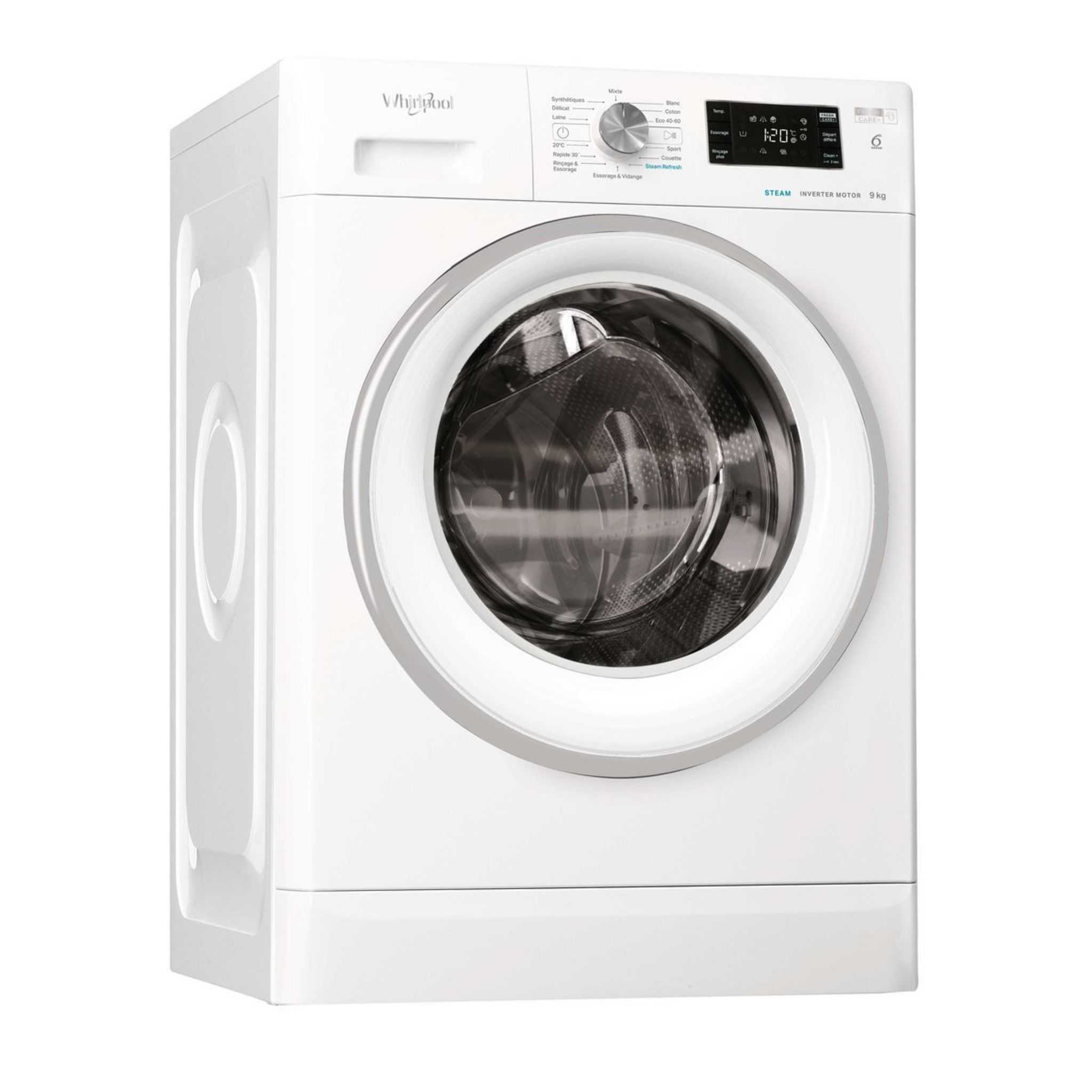 Voir la diapositive 1 : WHIRLPOOL Lave linge hublot FFBP9248SVFR, 9 kg, 1200 T/min