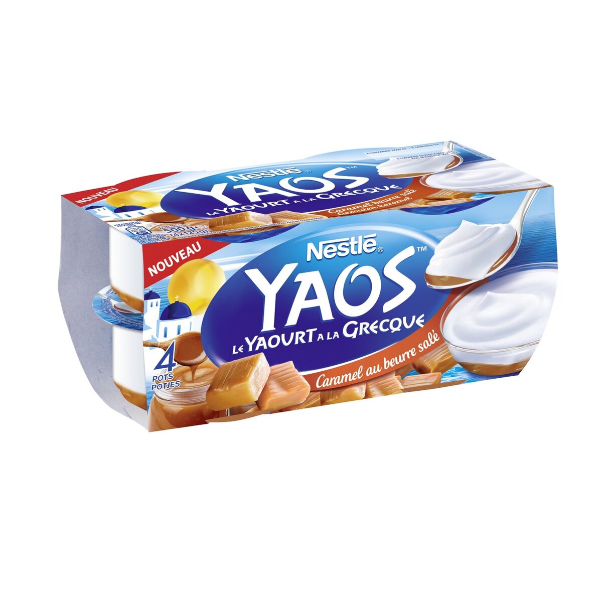 YAOS Yaourt à la Grecque sur lit de caramel beurre salé 4x125g