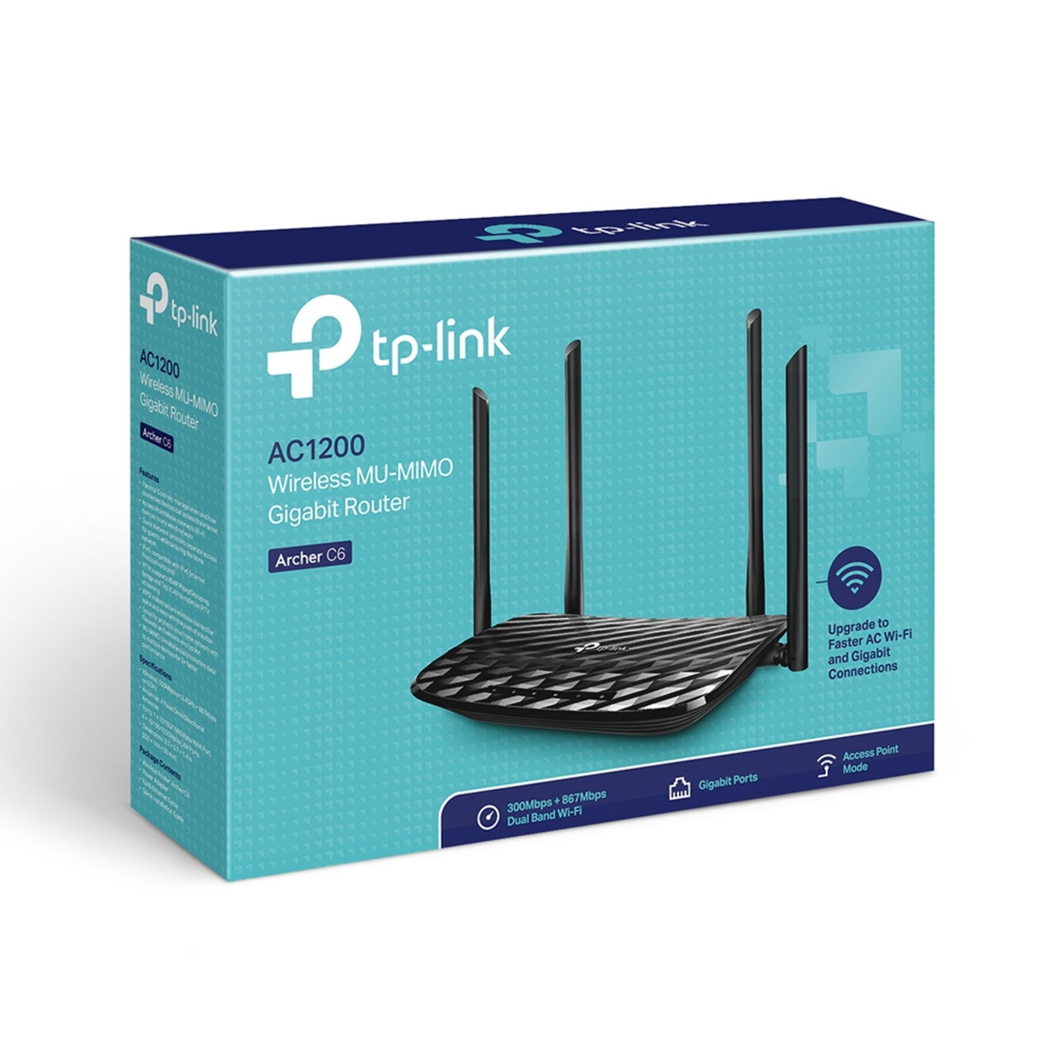 Voir la diapositive 4 : TP-LINK Routeur Archer C6 5 ports Gigabit Bi-bande Haut débit Noir