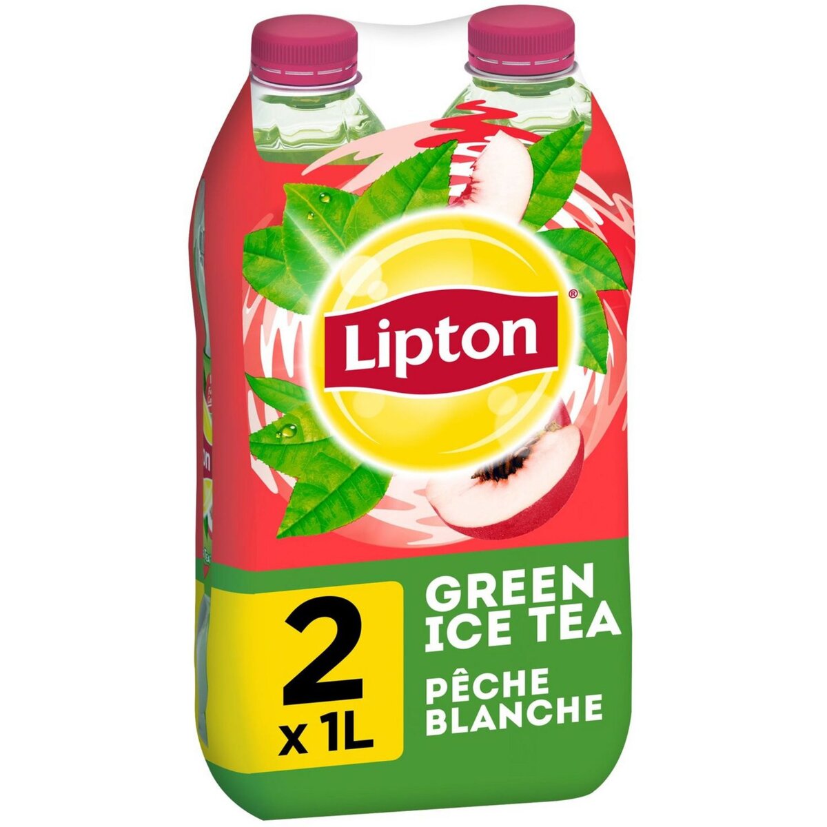 LIPTON Lipton Green Ice Tea boisson rafraîchissante au thé pêche blanche 2x1l