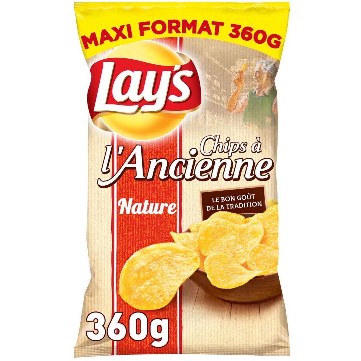 LAY'S Chips à l'ancienne nature 360g