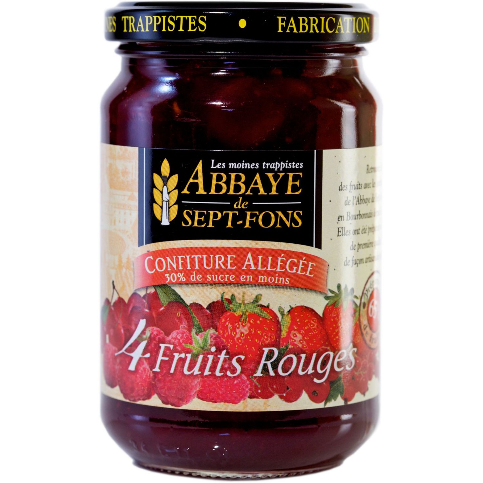 ABBAYE DE SEPT-FONS Confiture aux 4 fruits rouges allégée en sucre 350g