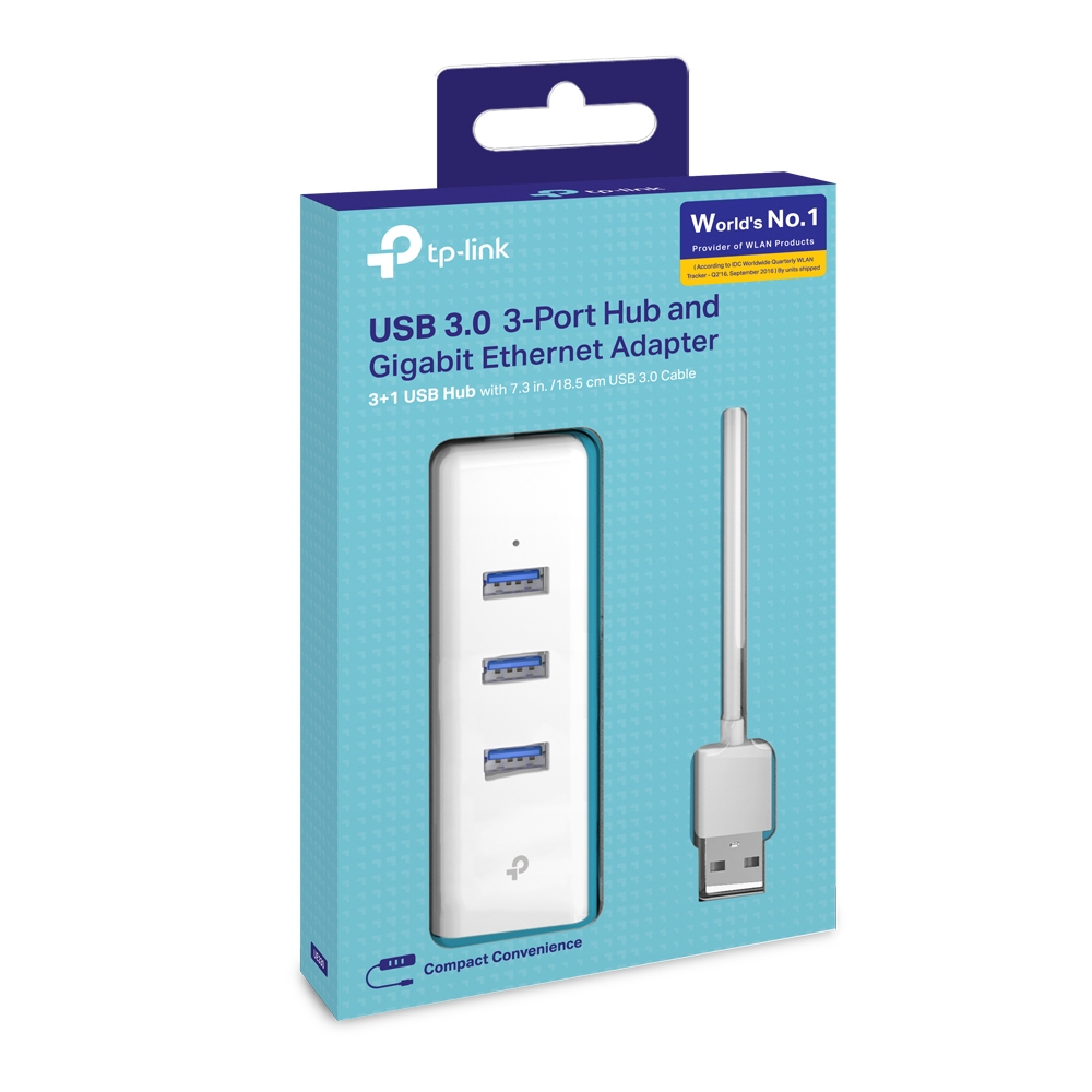 Voir la diapositive 7 : TP-LINK Adaptateur USB 2 en 1 Hub USB 3.0 et Port Gigabit Ethernet