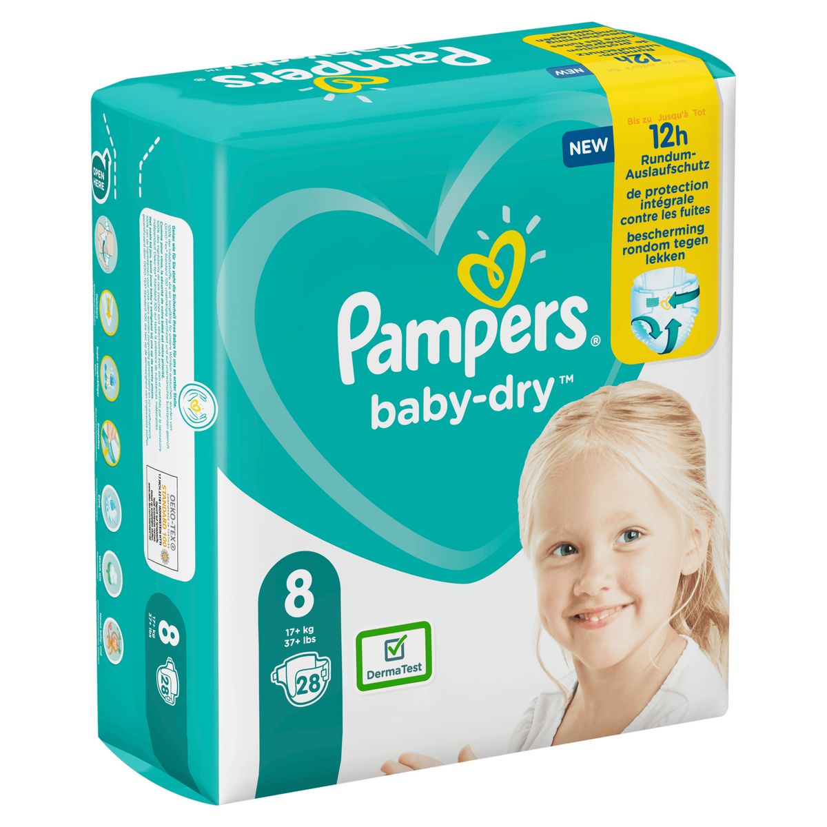 PAMPERS Baby dry Couche taille 8 (17kg +) x28 28 couches