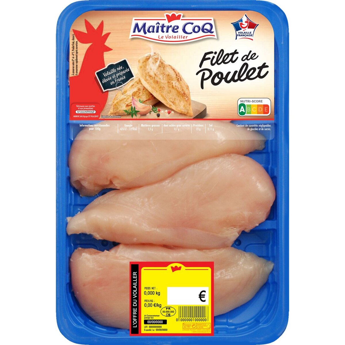 MAITRE COQ Filets de poulet blanc 720g