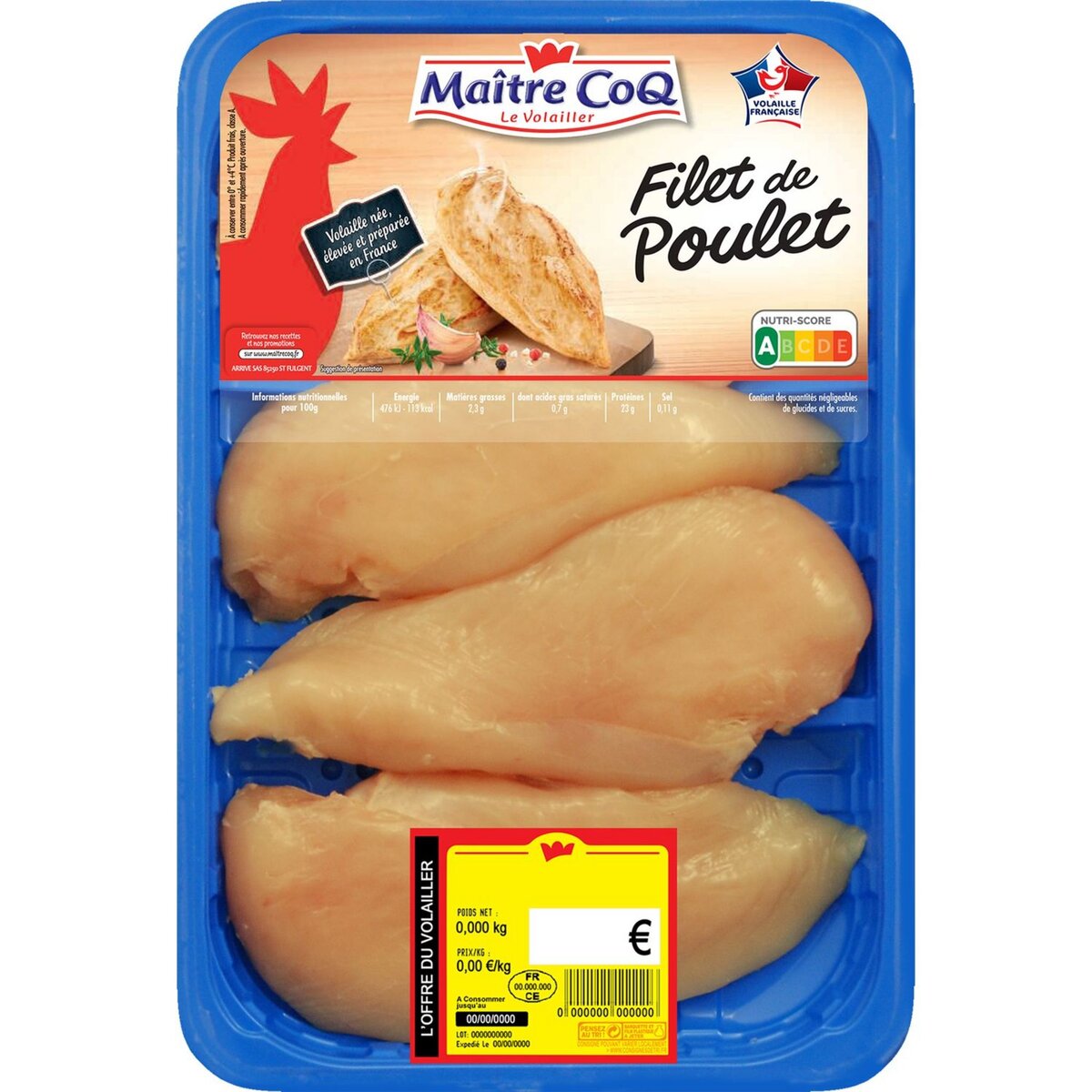 MAITRE COQ Filets de poulet jaune 720g