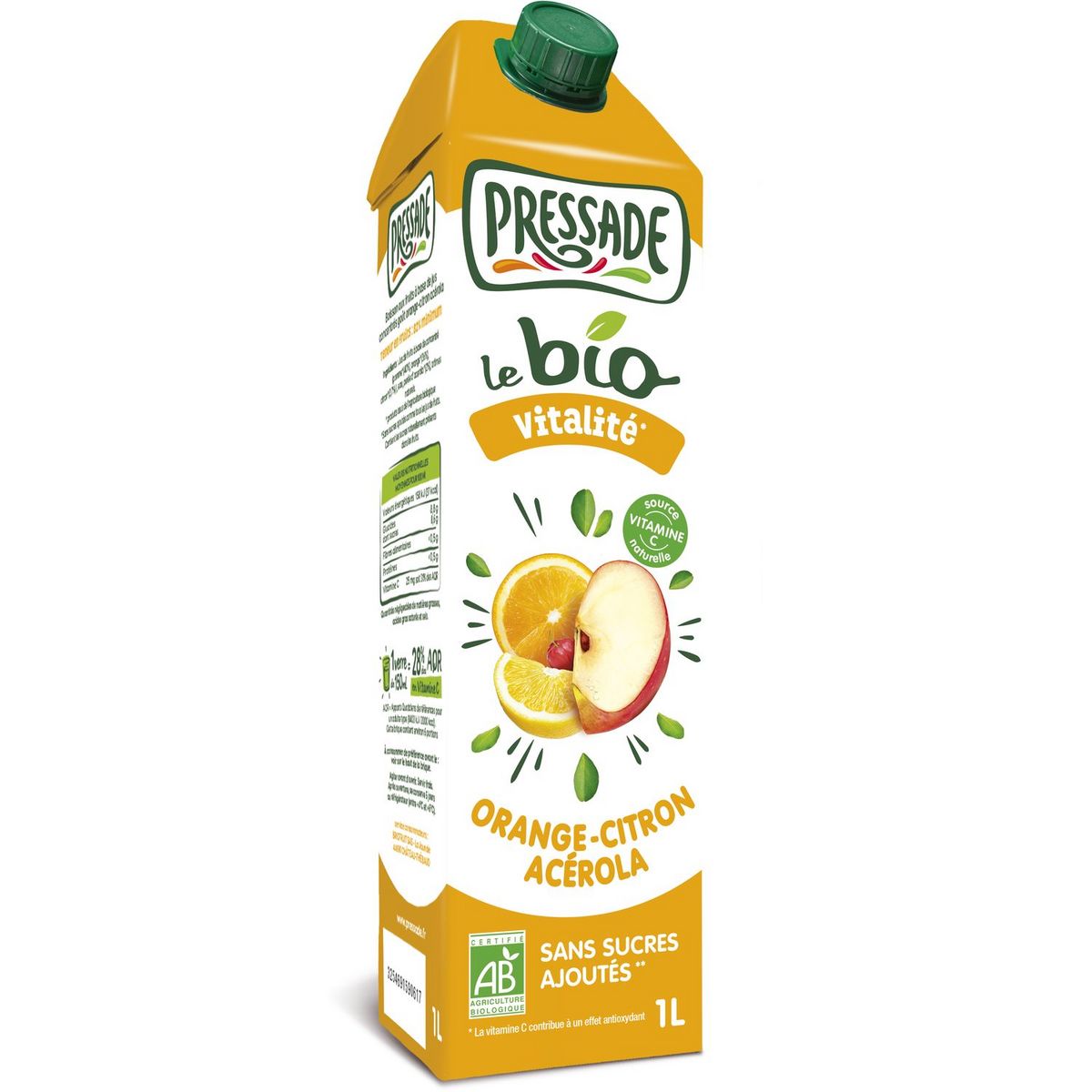 PRESSADE Vitalité Jus de orange, citron et acerola 1l
