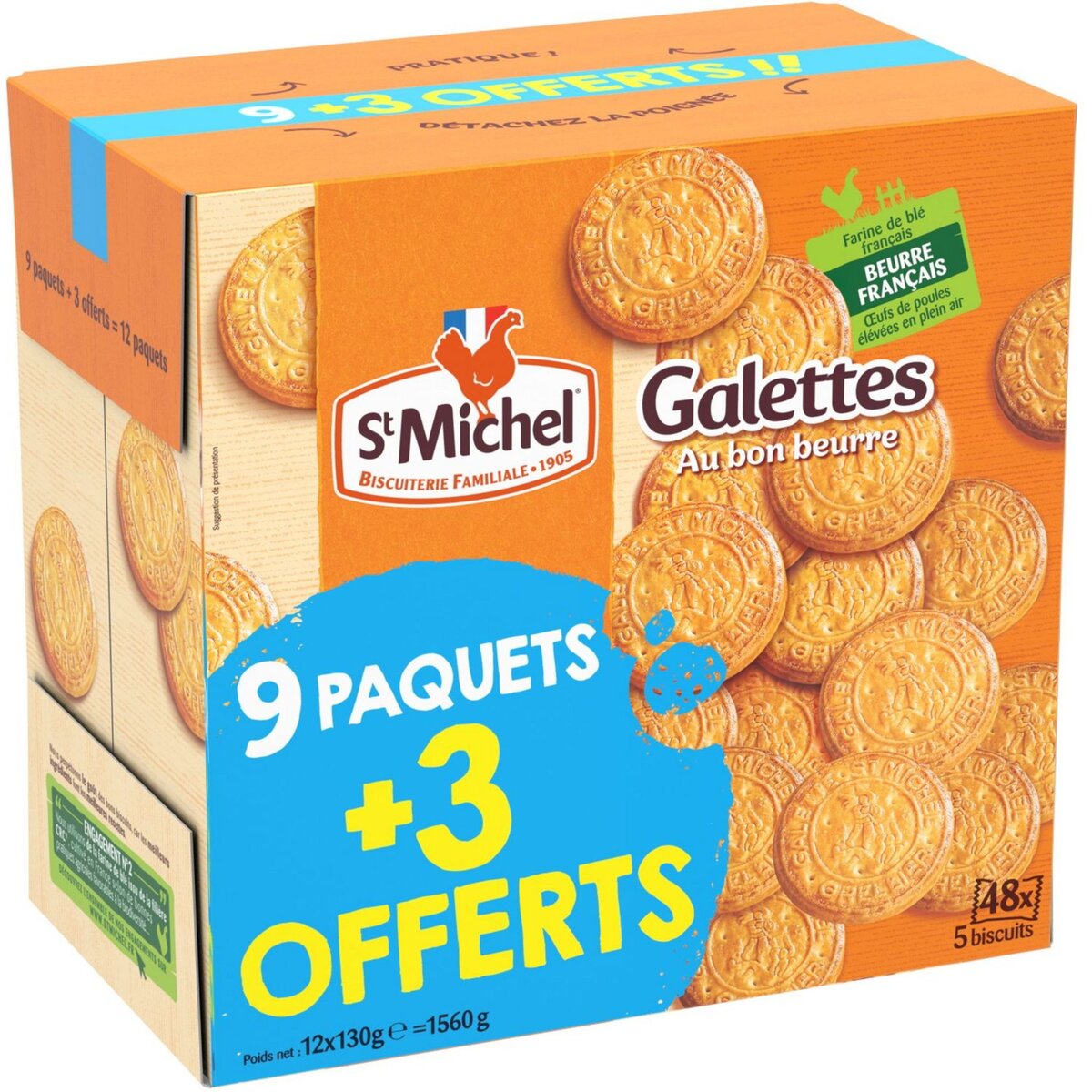 ST MICHEL St Michel Galettes au beurre 9x130g +3 offerts