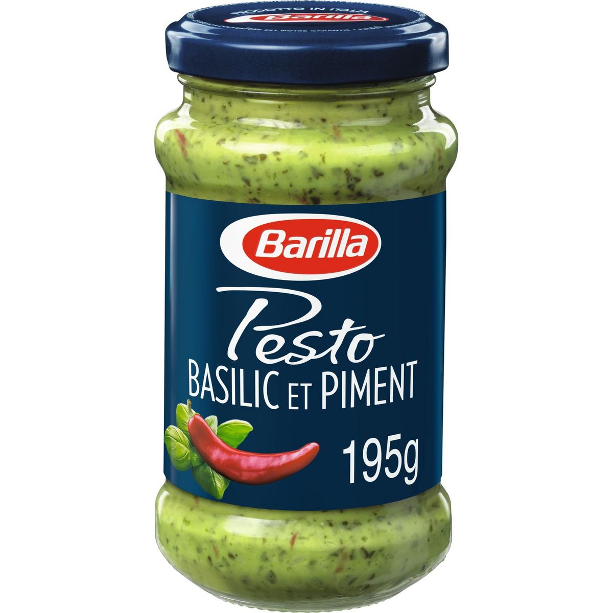 BARILLA Sauce pesto basilic et piment en bocal 195g