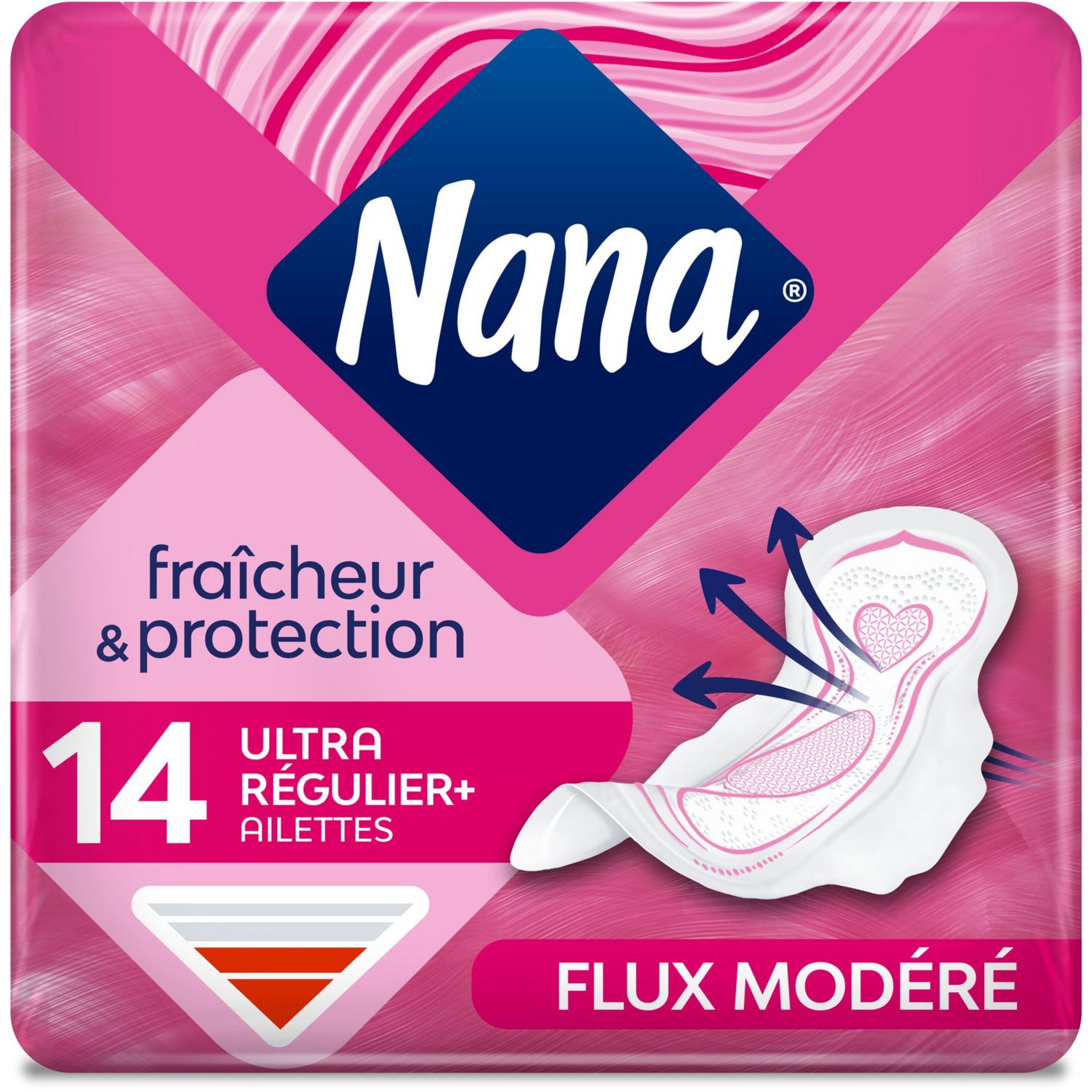 NANA Secure Fit serviettes hygiéniques avec ailettes normal plus 14 serviettes