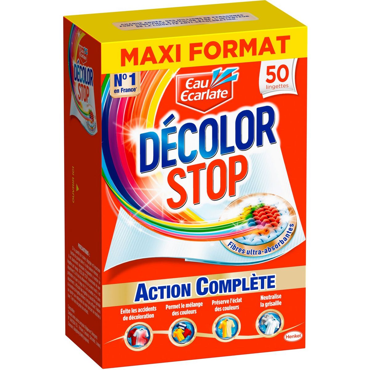DECOLOR STOP Lingettes anti-décoloration action complète 50 lingettes