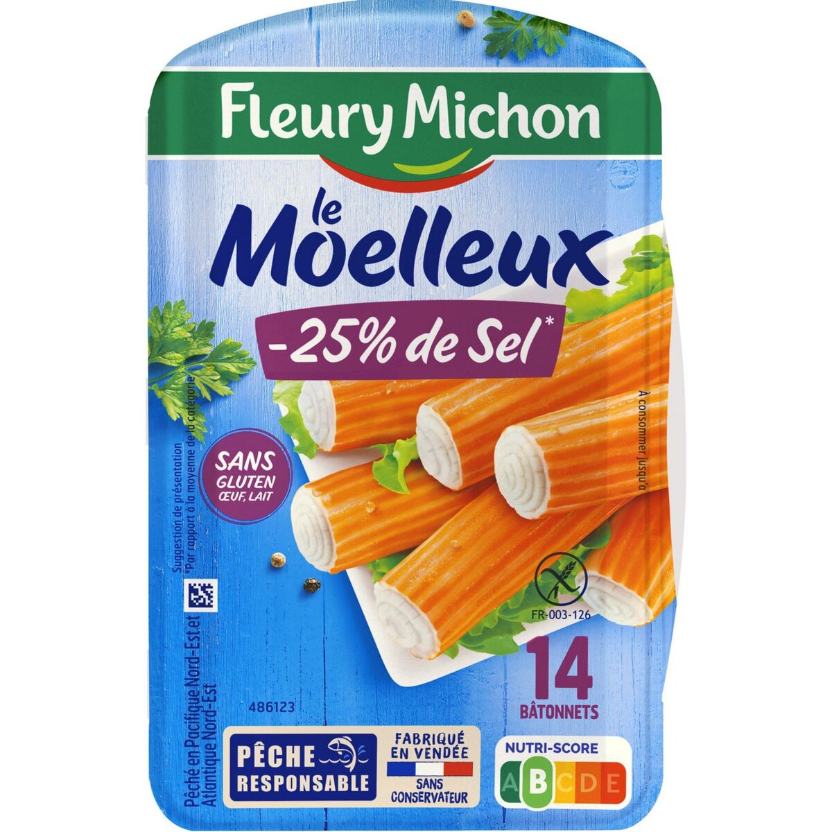 FLEURY MICHON Fleury Michon bâtonnet surimi -25%sel x14 -230g