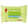 AUCHAN Lingettes papier toilette biodégradable amande douce 40 lingettes