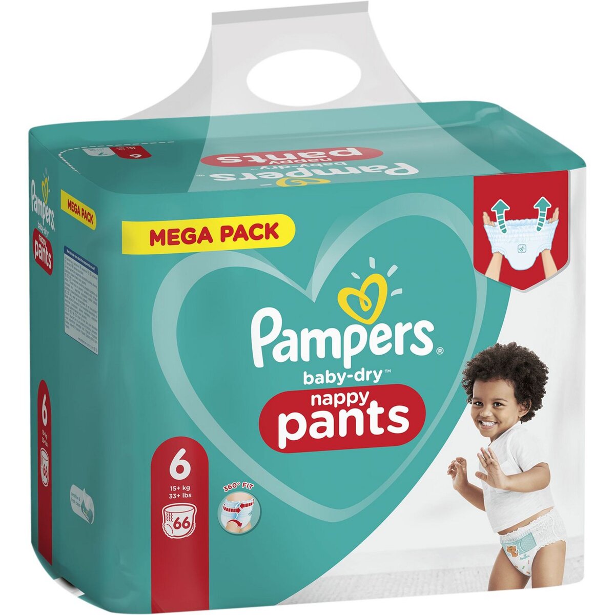 Pampers Couches-Culottes Taille 6 (15+ kg), Baby-Dry, 116 Couches