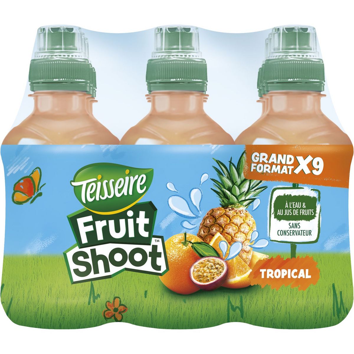 TEISSEIRE  Boisson Fruit shoot au jus de fruits tropicaux bouteilles 9x20cl