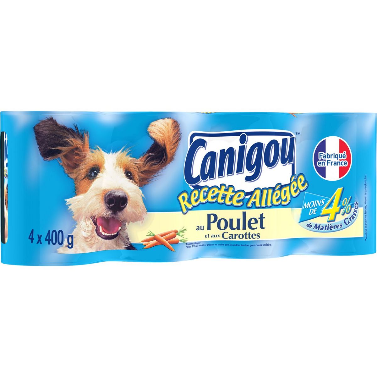 CANIGOU Boîtes de pâtée allégée aux viandes blanches pour chien 4x400g