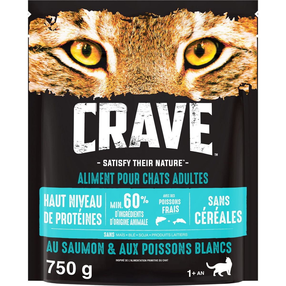 CRAVE Croquettes aux poissons frais pour chat 750g