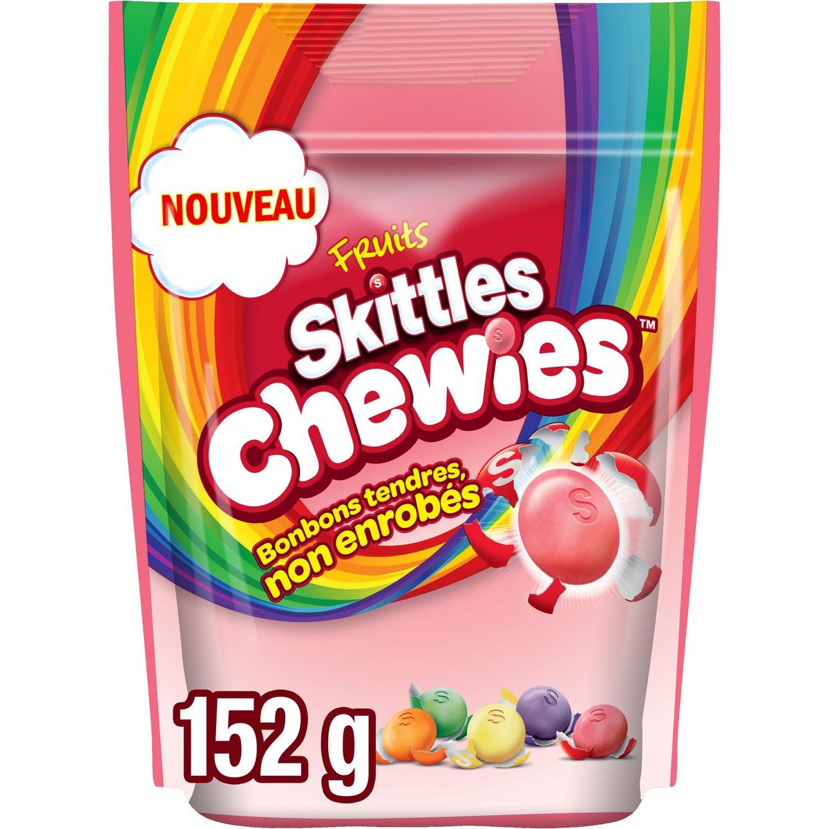 SKITTLES Chewies bonbons tendres non enrobés aux fruits 152g