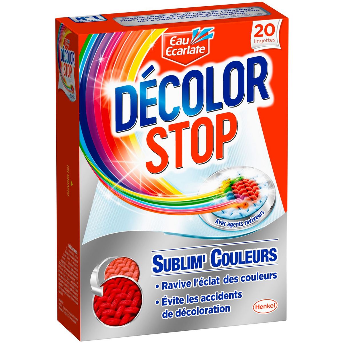 EAU ECARLATE Sublim' Couleur lingettes raviveur textile couleurs 20 lingettes