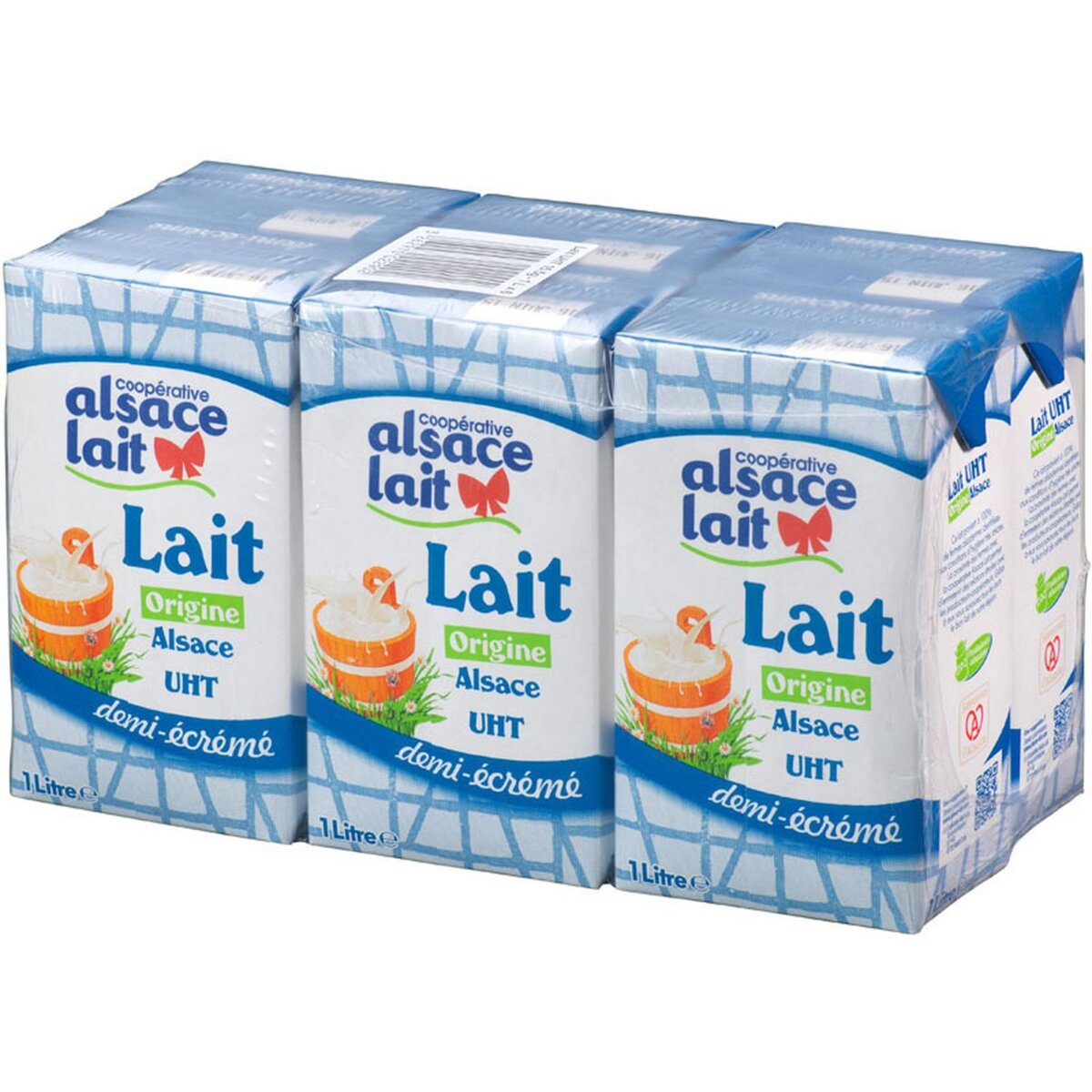 ALSACE LAIT Lait demi-écrémé UHT Alsace 6x1l