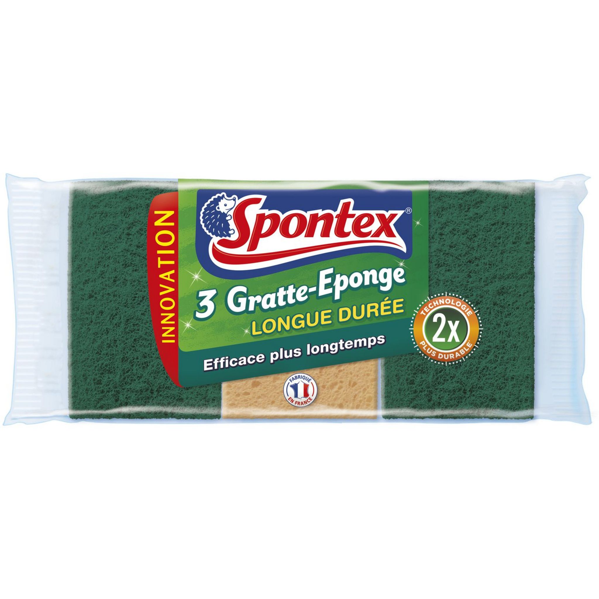 SPONTEX Gratte éponge Longue Durée 3 éponges Pas Cher - Auchan.fr