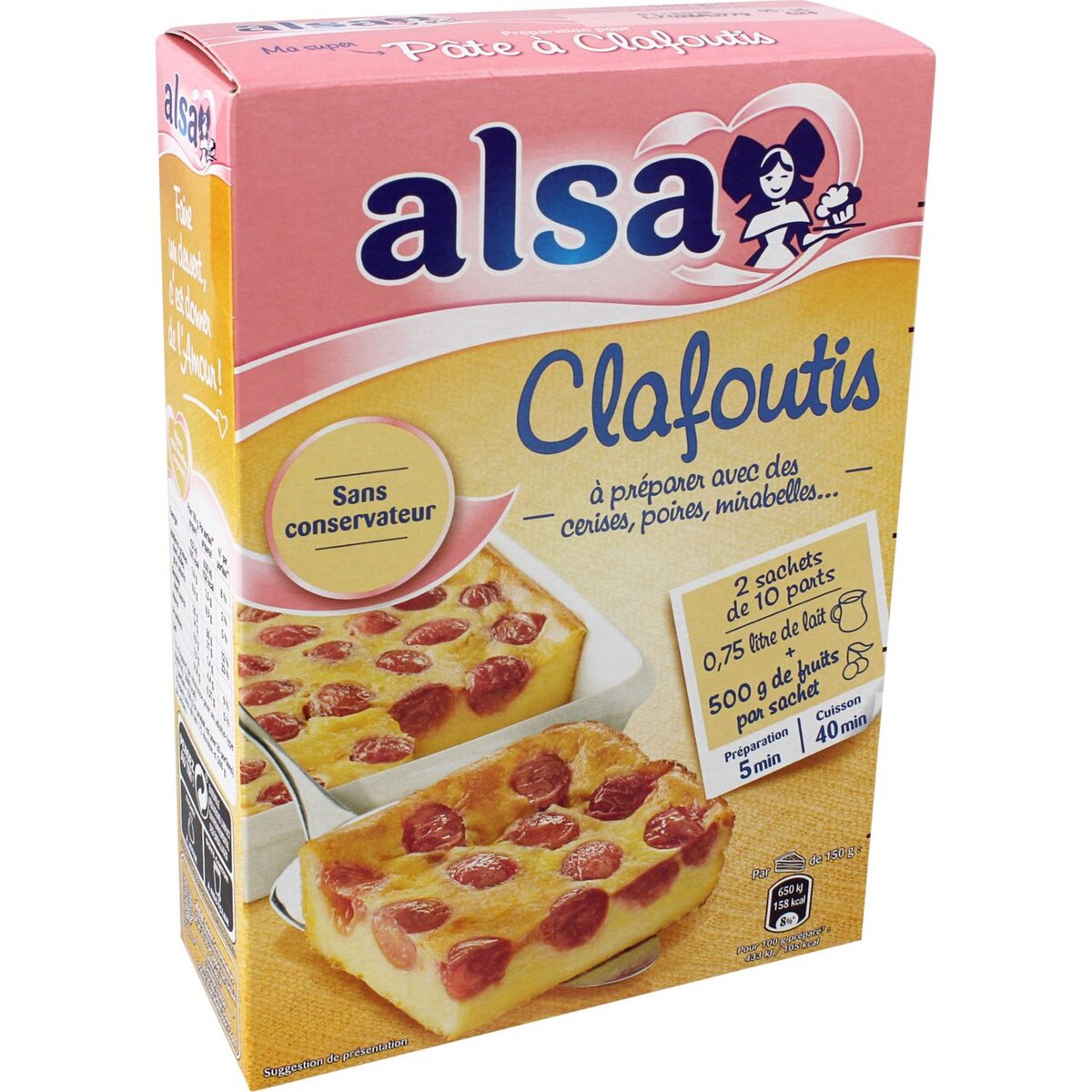 ALSA Préparation pour pâte à clafoutis 2 sachets 440g