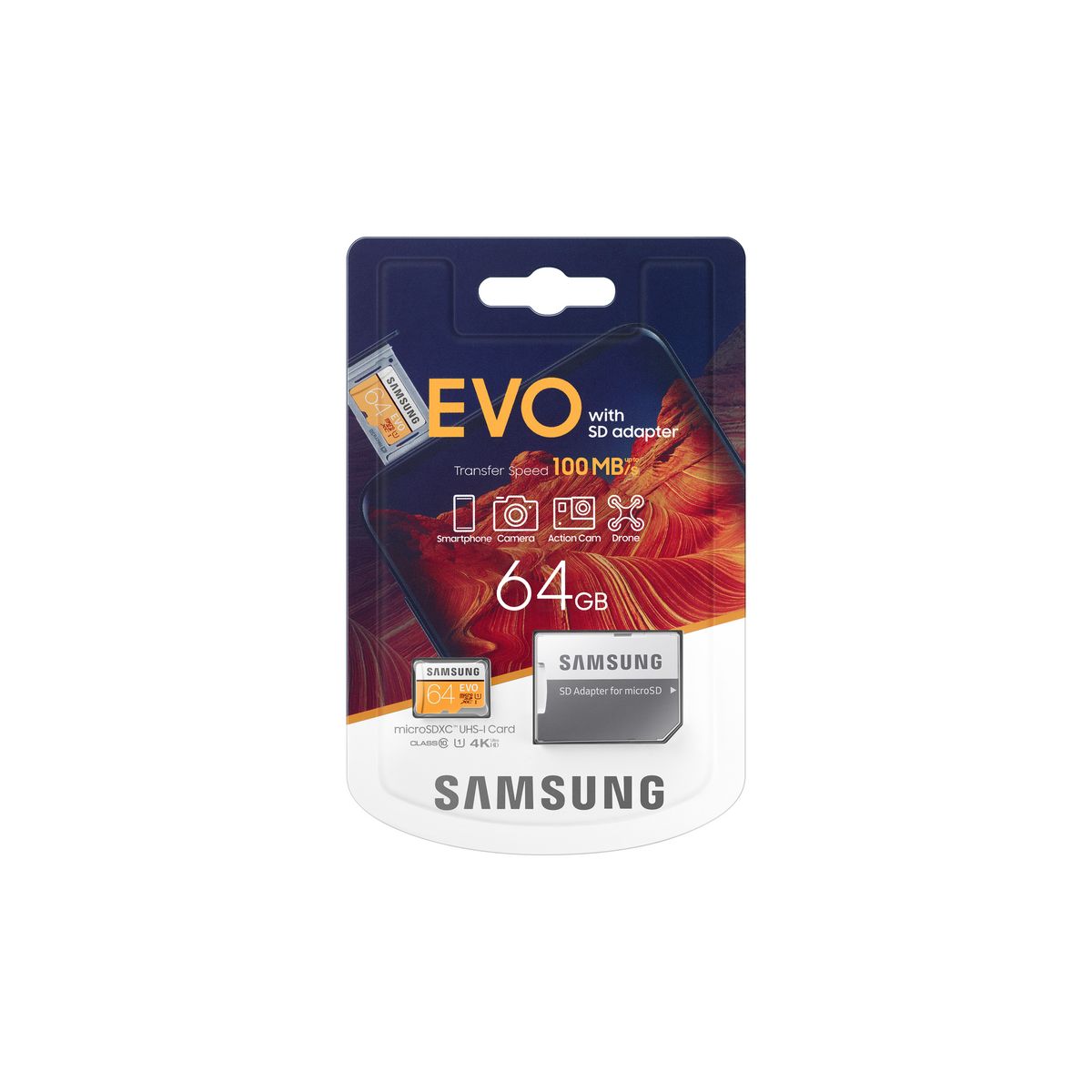 SAMSUNG MICROSD 64GO EVO avec Adaptateur