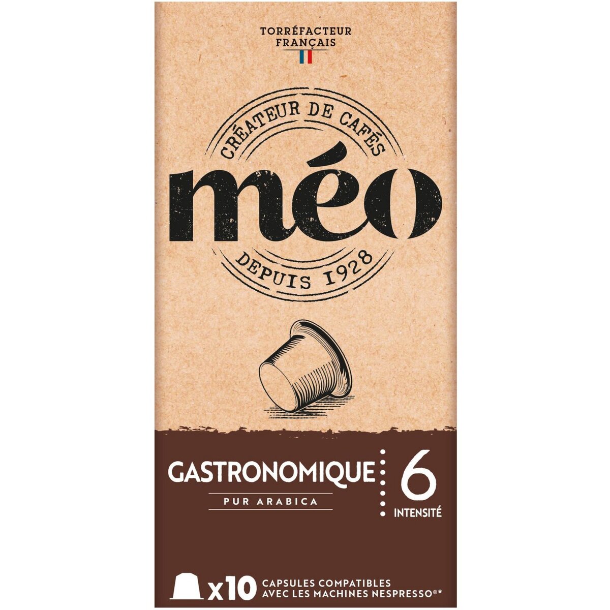 MEO Capsules de café gastronomique compatibles Nespresso 10 capsules 53g