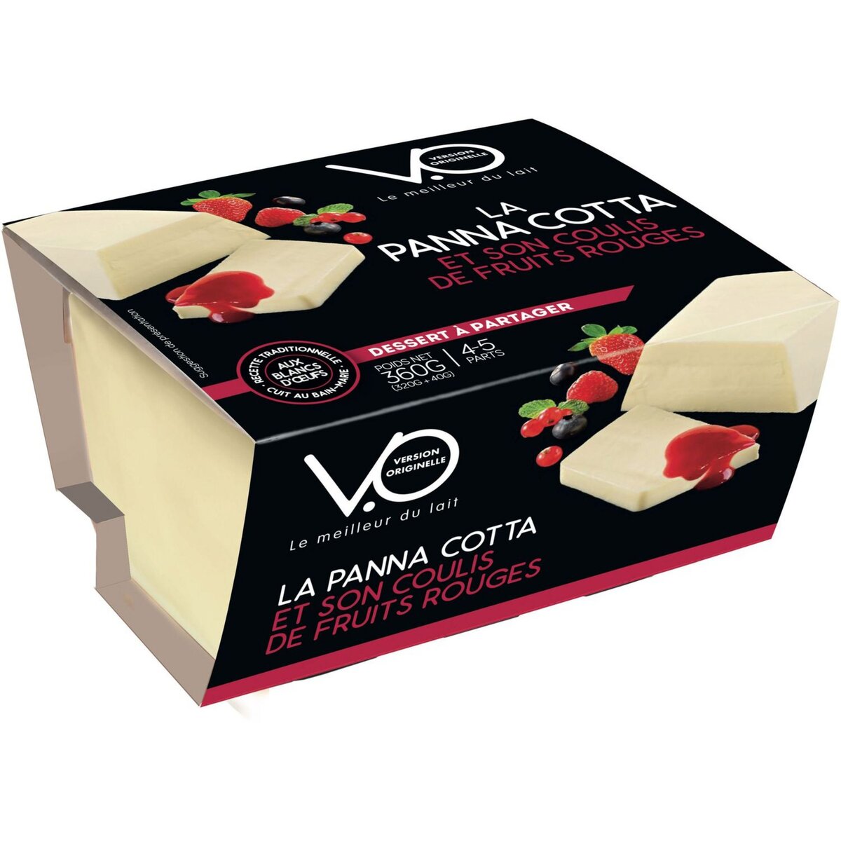 VO Panna cotta et son coulis de fruits rouges 4-5 parts 360g