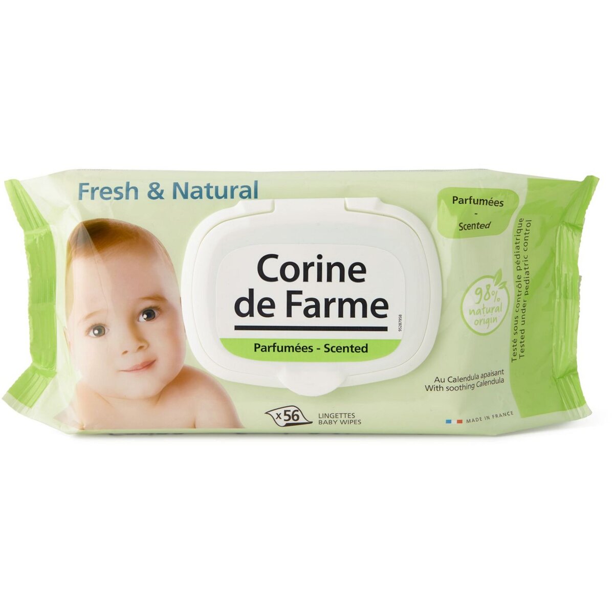 CORINE DE FARME Lingette fresh et natural bébé 56 lingettes