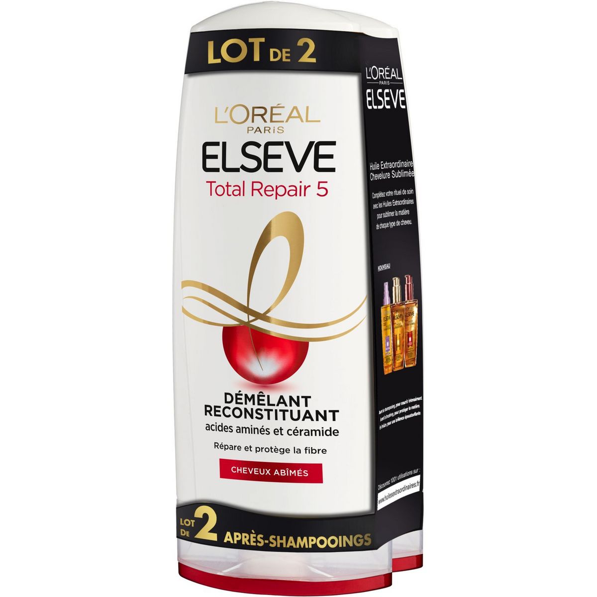 ELSEVE Total Repair 5 démêlant reconstituant cheveux abimés 2x200ml