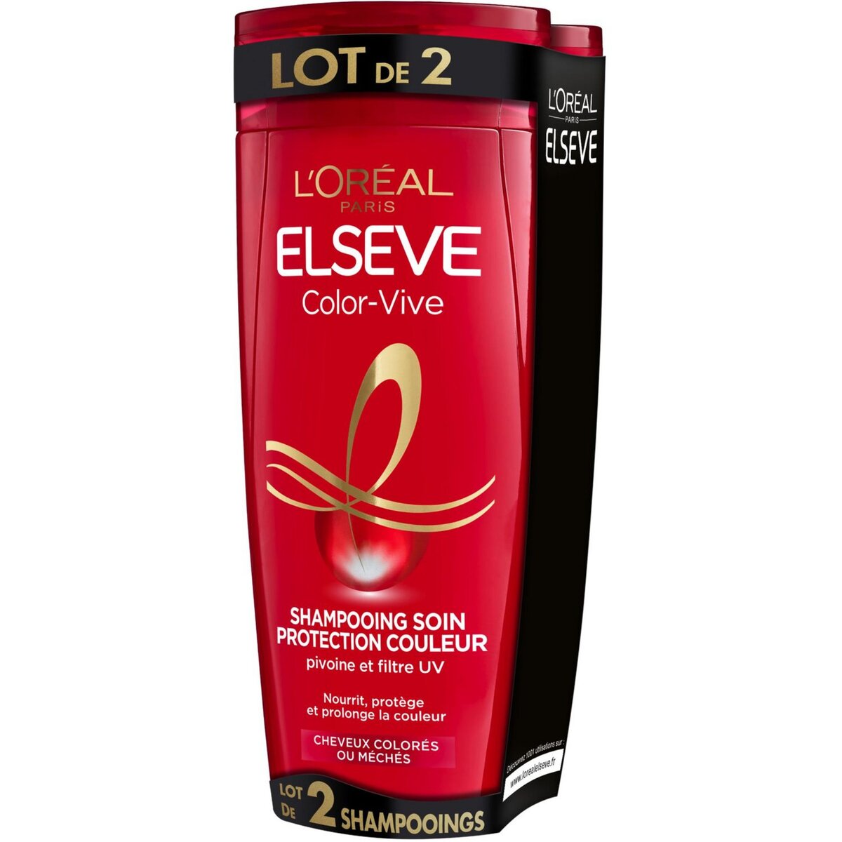 ELSEVE Color-Vive Shampooing soin cheveux colorés ou méchés 2x250ml