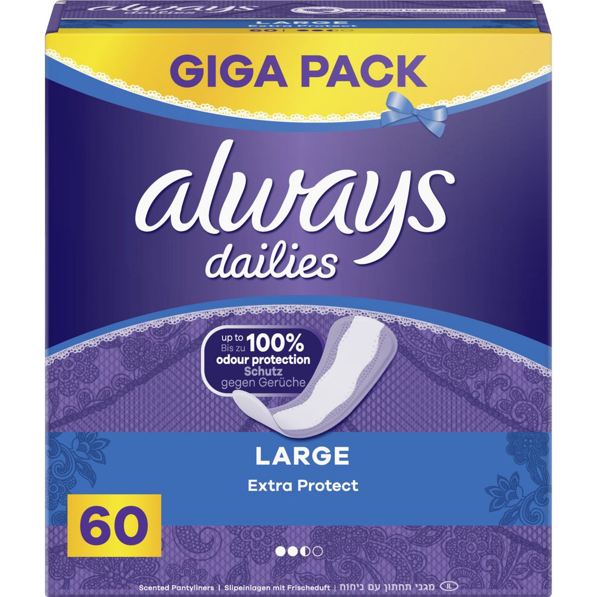 ALWAYS Dailies protège-slips extra protect large 60 protège-slips pas ...