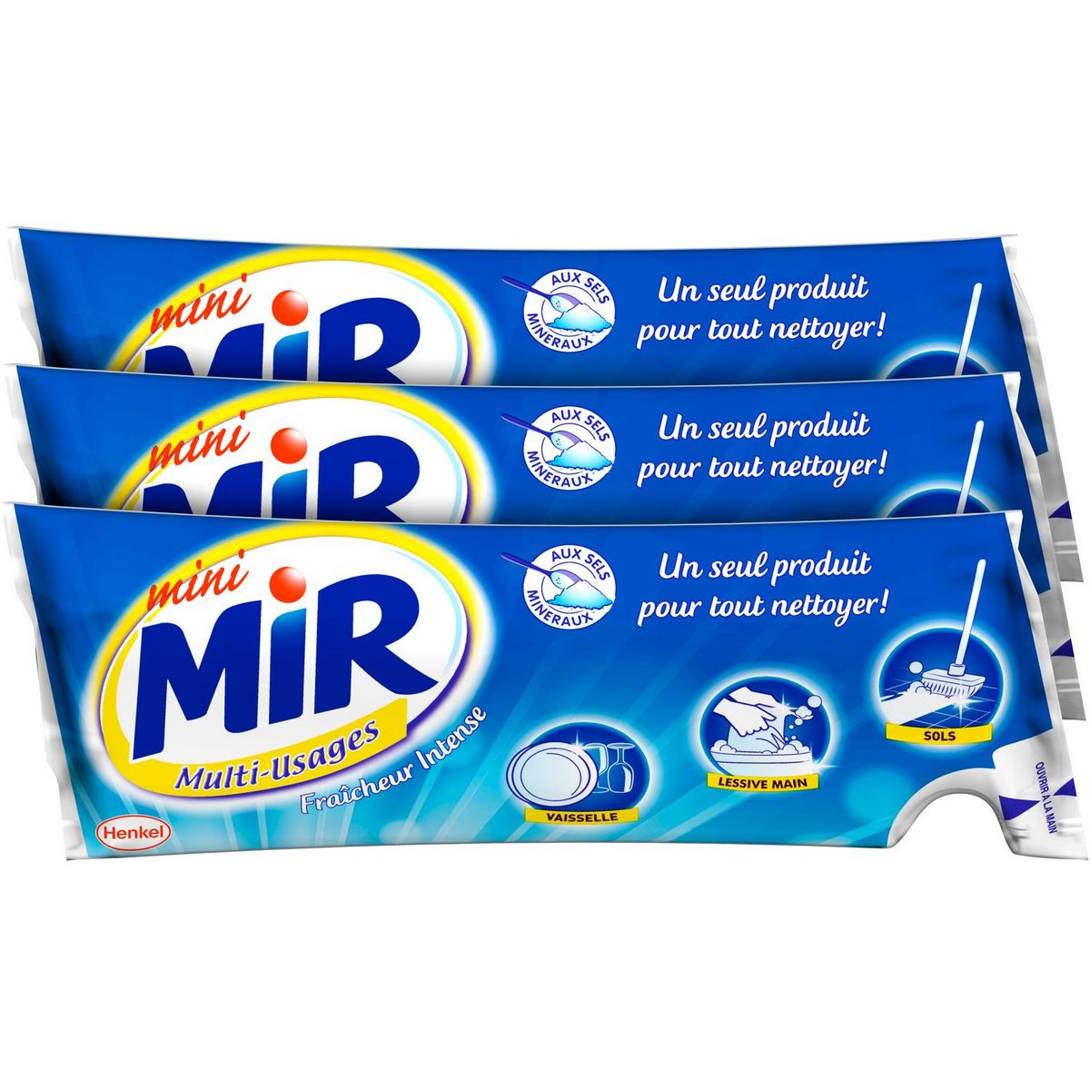 MINI MIR Berlingots nettoyant multi-usages fraîcheur intense 3x250ml